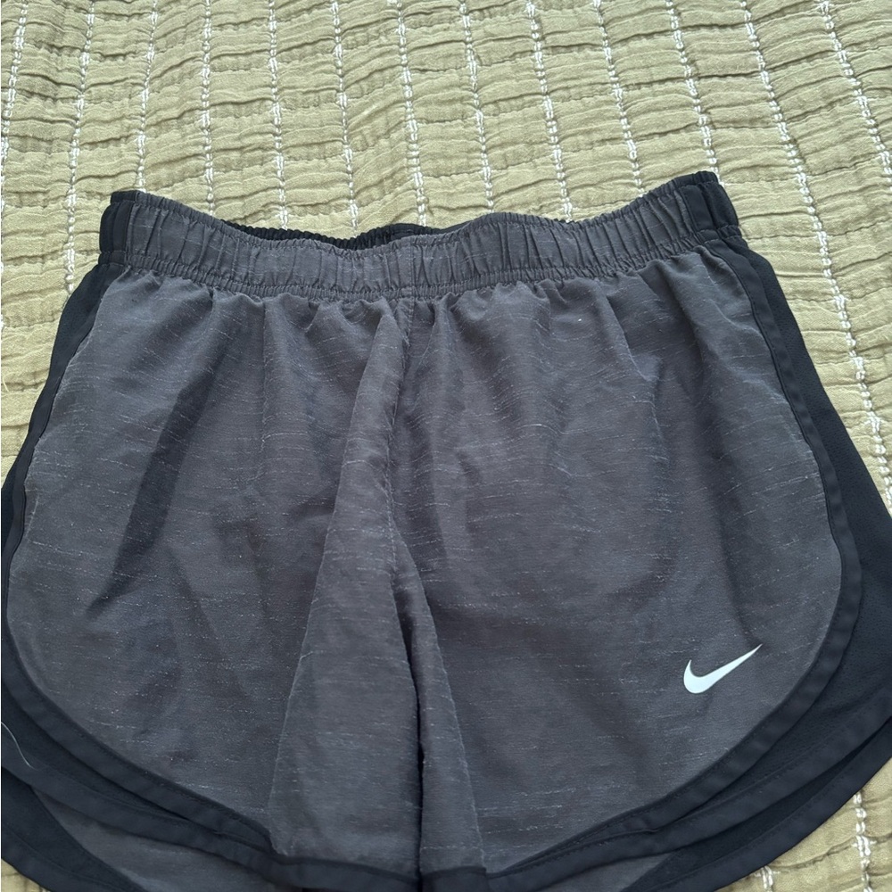 Nike Women's Charcoal and Black Athletic Shorts